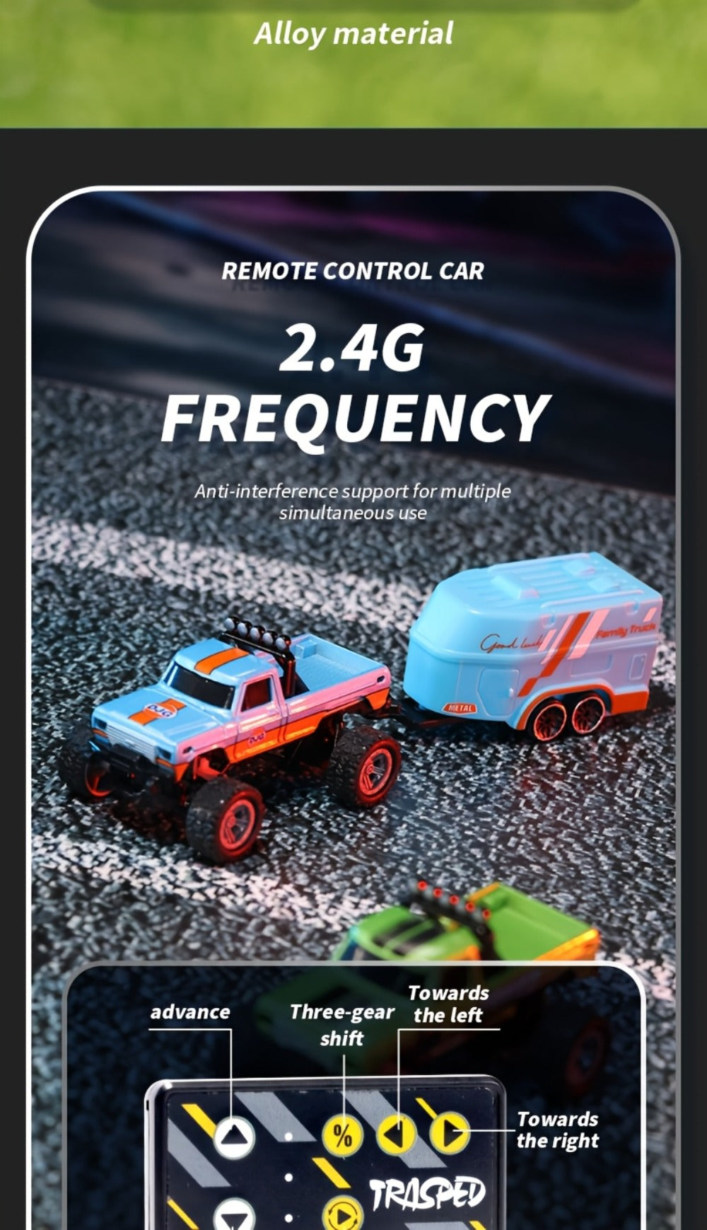 1:64 Scale Mini RC Car Alloy Off-Road Truck with Shock Absorbers – Pocket-Sized Remote Control Car for Boys Ages 6 7 8 9 10