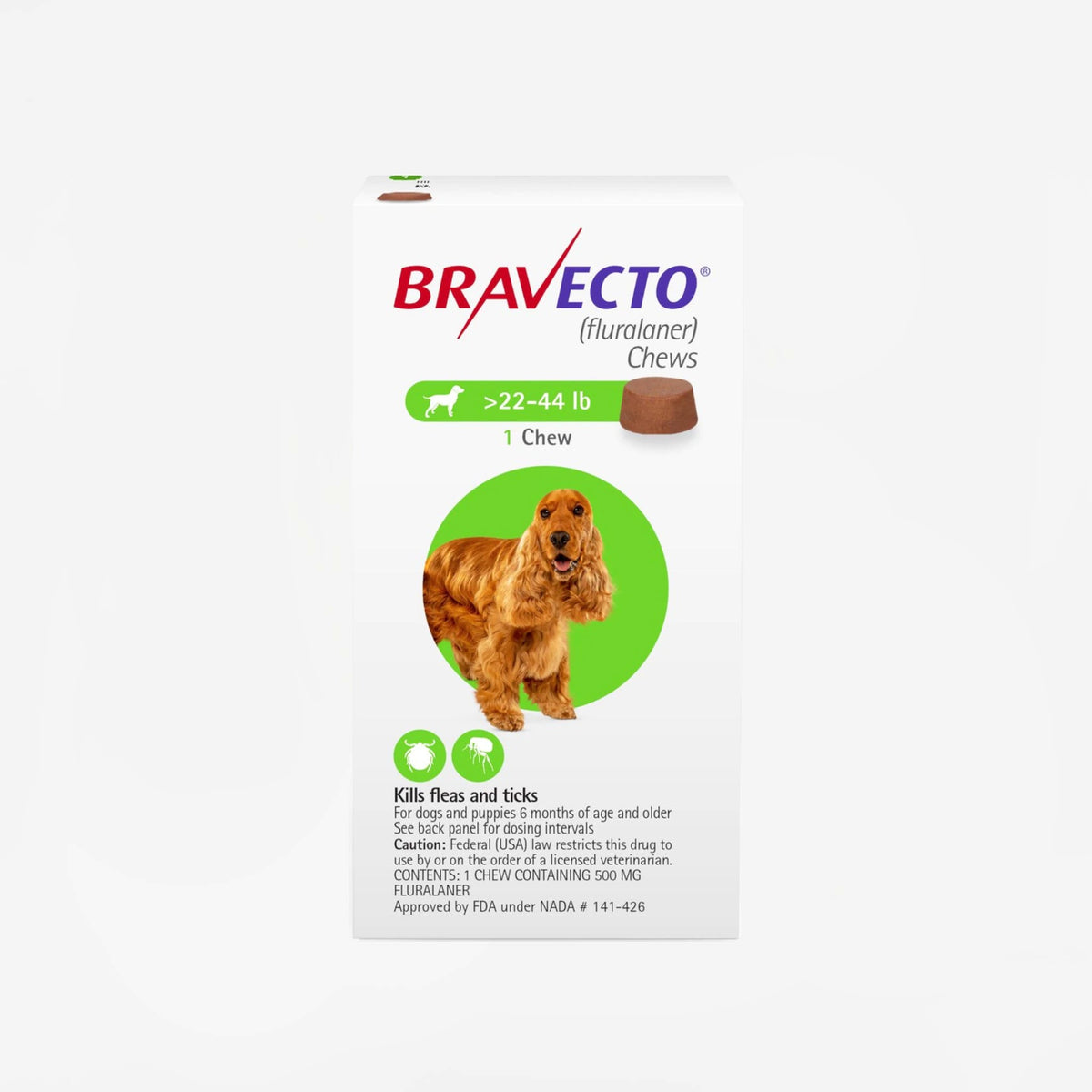 Prescription Flea and Tick Treatment for Dogs Chews / 22-44 lbs; 500 mg