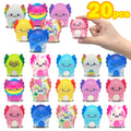 20-Piece Individually Wrapped Slow-Rise Foam Squishy Set with Colorful Axolotl Ice-Cream Shapes