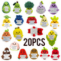 Crochet Doll Set 20pcs Handmade Emotional Support Dolls, Cute Collectible Okra Plush Figures