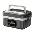 Heated Lunch Box, 8000mAh Battery-Powered 60W 1L Food Warmer with Timer and Power Bank Function