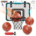 Over Door Basketball Hoop with LED Lights & Electronic Scoreboard, Mini Hoop Set with 4 Balls for Kids Teens Adults