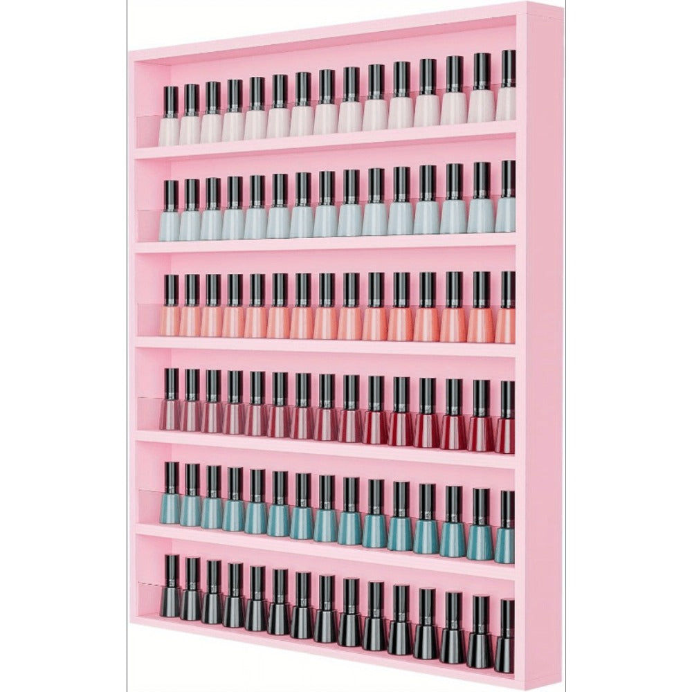 Nail Polish Rack Wall Mount Organizer 6-Tier & 10-Tier with Acrylic Baffle, Salon Display Shelf for Nail