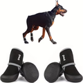 Dog Boots Waterproof Non-Slip Reflective Shoes for Medium & Large Dogs – Soft Wear-Resistant Paw Protector with Safety Reflective Tape