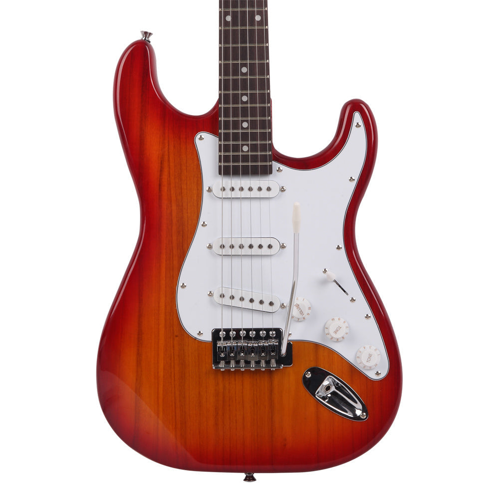 Electric Guitar, Double-Cutaway Three-Single-Coil Model with Tremolo Bridge, Rosewood Fingerboard and Three Colors