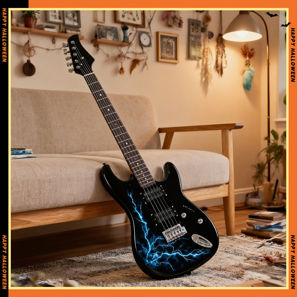 Electric Guitar, USB, 36V, Black, Dark, Blue for Lessons and Practice detail image - detail view 4