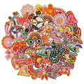Embroidered Patch Set, 48 Multicolor Bohemian Motifs with Knit Polyester and Iron-On or Sew-On Application