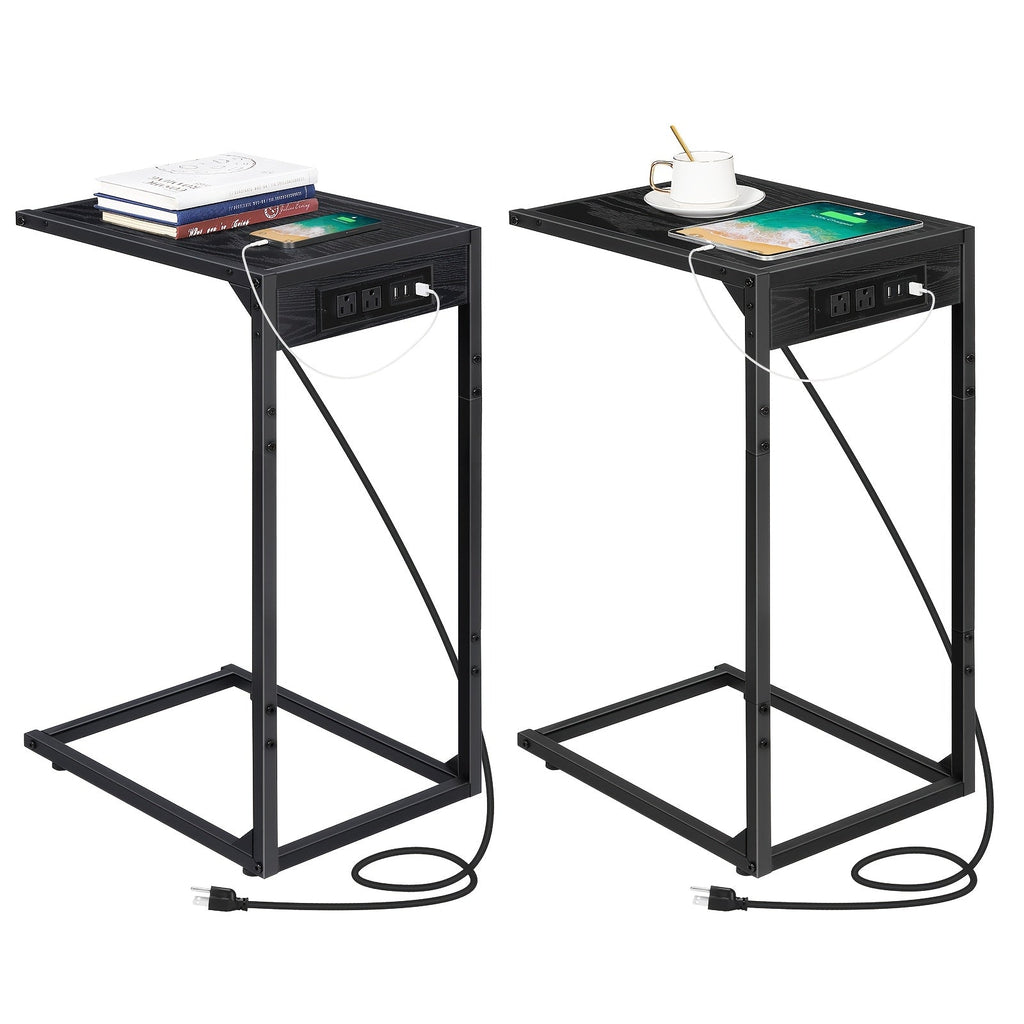 End Table shown in the Black-2pcs-with charging option