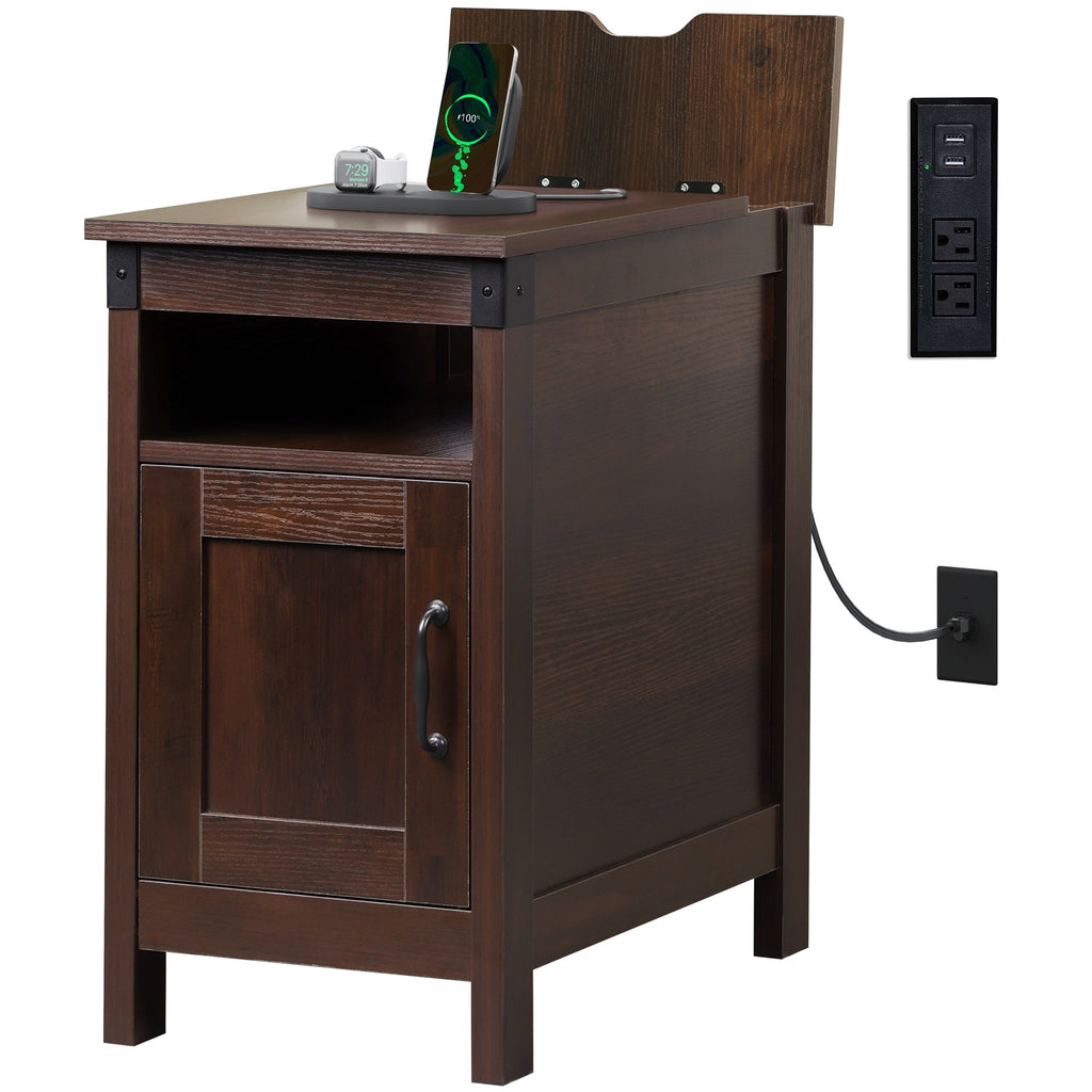 End Tables And Nightstands with Charging Station and Side Table for Living Room