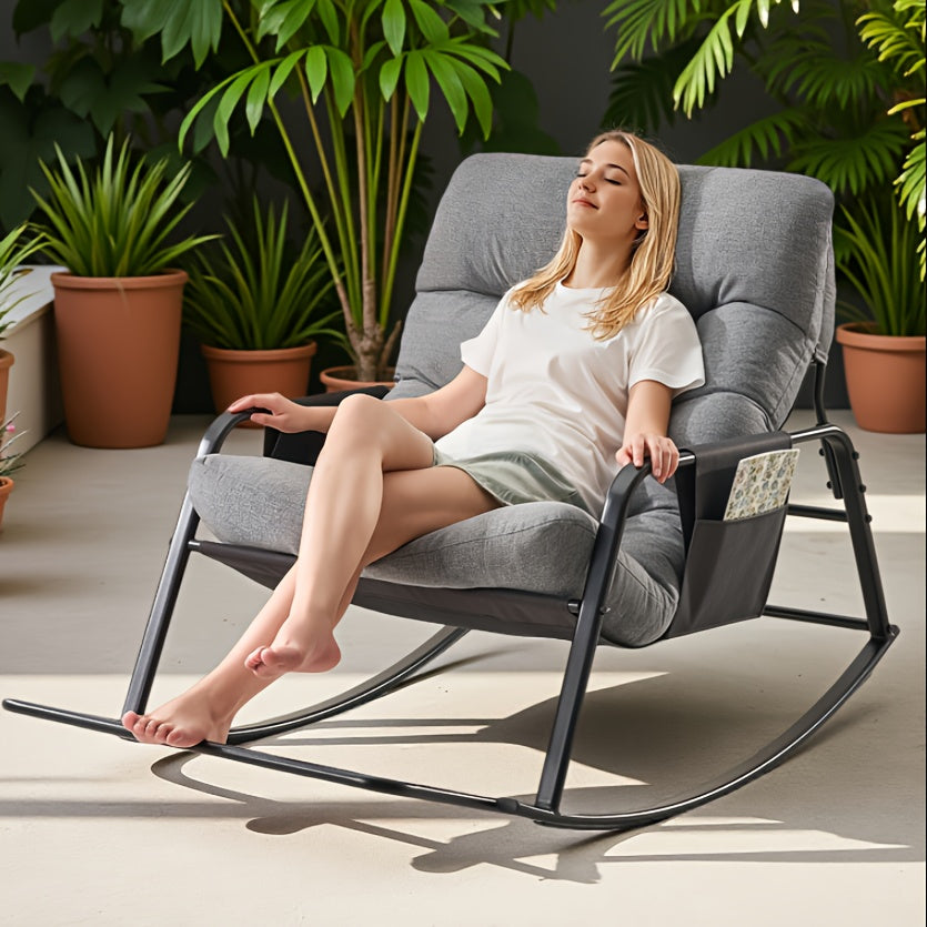 Extra-Large Outdoor Rocking Chair with Multiple Color Options for Patio