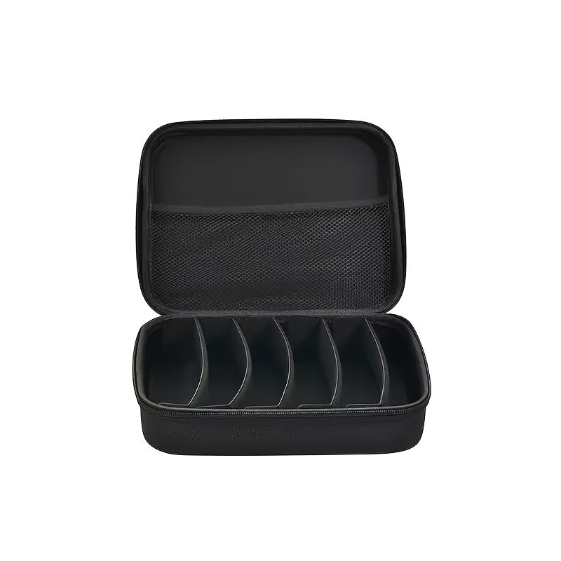 Hard-Shell Eyeglasses Organizer with Adjustable 7-Slot Interior for Travel, Dresser and Desktop Storage