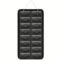 16-Pocket Hanging Eyewear Organizer with Felt Backing, Clear Front Pockets and Black or Grey Finish