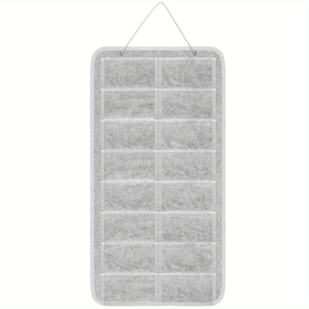 Eyewear Accessories - Sunglasses Organizer 16 Pockets Hanging Wall-Mounted Felt Storage Bag - product detail view 11