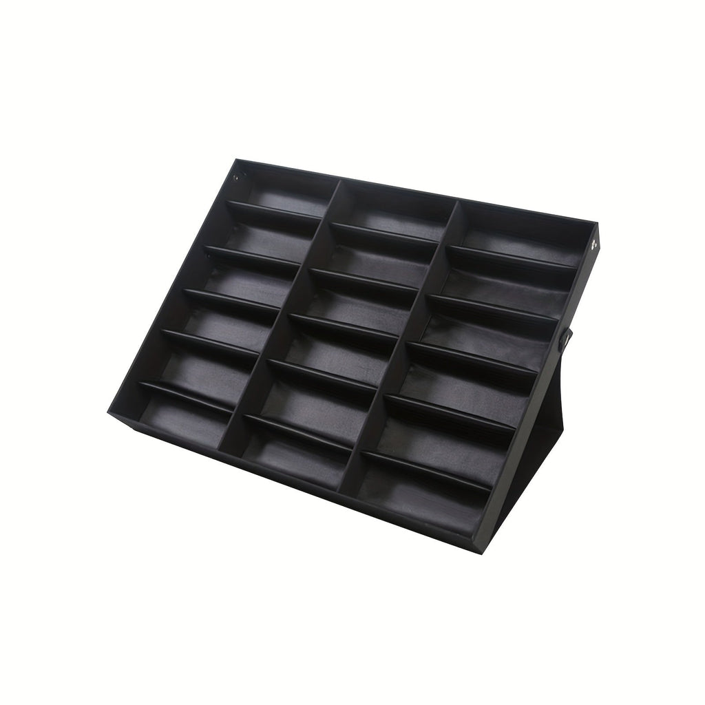 Eyeglass Display Case 18 Grids Organizer Box Velvet Glasses Storage with the Listed Color, Size or Style Options for Everyday Styling