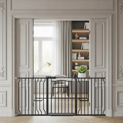 Walk-Through Pet Safety Gate 31“ Tall / 62.5"-71.6" / Black