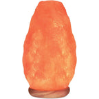 Himalayan Salt Lamp with Dimmer Touch Control, 5-Natural Pink Crystal, Wooden Neem Base, Ambient Amber Glow