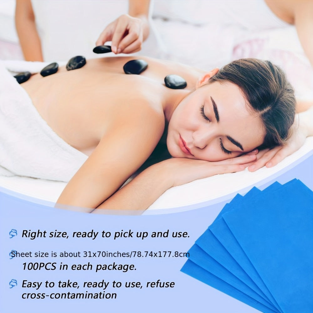 Disposable Massage Table Sheets 100-Pack Non-Woven Spa Bed Cover – Stain-Resistant Single-Use Table Liner for Massage Therapists