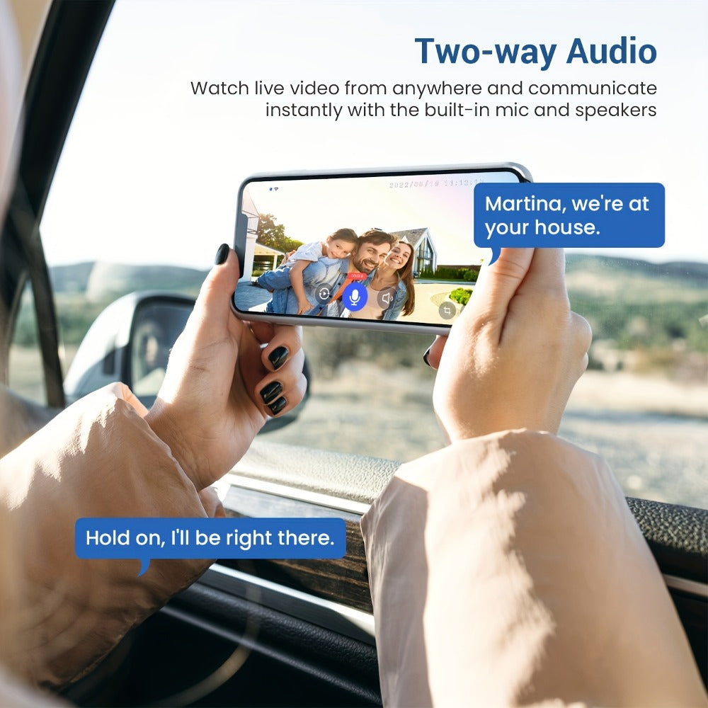 Video Doorbell 2K Wireless Camera with Night Vision, Two-Way Audio, Rechargeable Power and Local Storage Support
