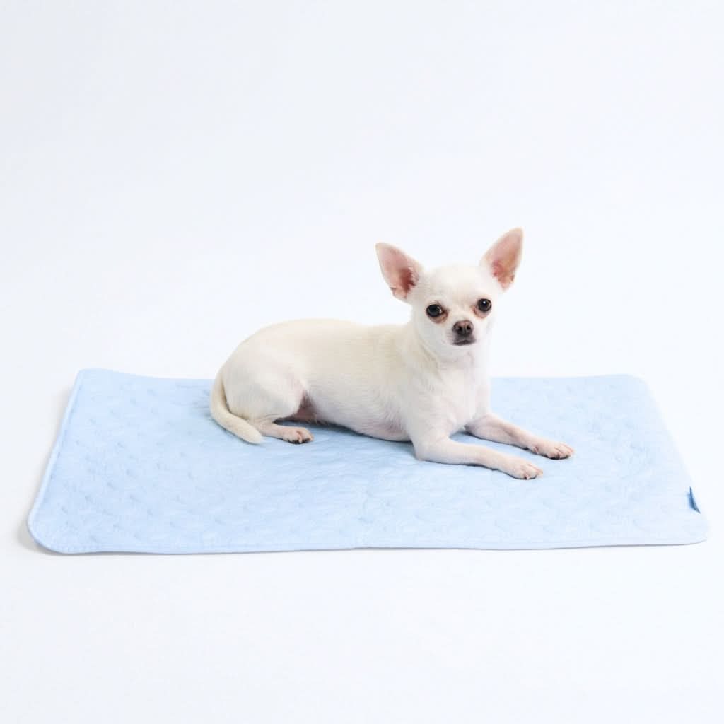 Breathable Cooling Dog Mat Hearts Blue / S