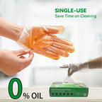 Clear CPE Poly Disposable Gloves with 200- or 1000-Piece Packages and Restricted S, M or XL Size Mapping