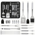 BBQ Grill Tool Kit with 24-Piece Cased Set or 15-Piece Utensil Set for Camping and Backyard Cooking