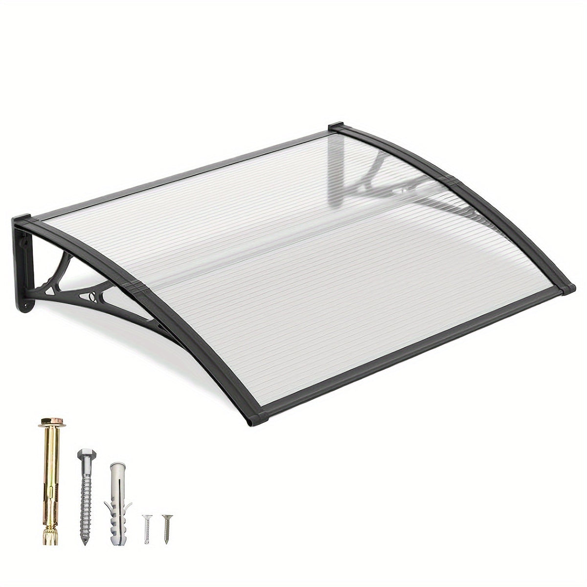 Polycarbonate Window Awning Door Canopy - UV Rain Snow Sun Protection Overhang for Doorways, Patio & Windows