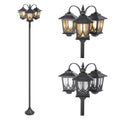 Three-Head Solar Lamp Post, Up to 73 Inches with Four Height Settings and 3000K Light Label