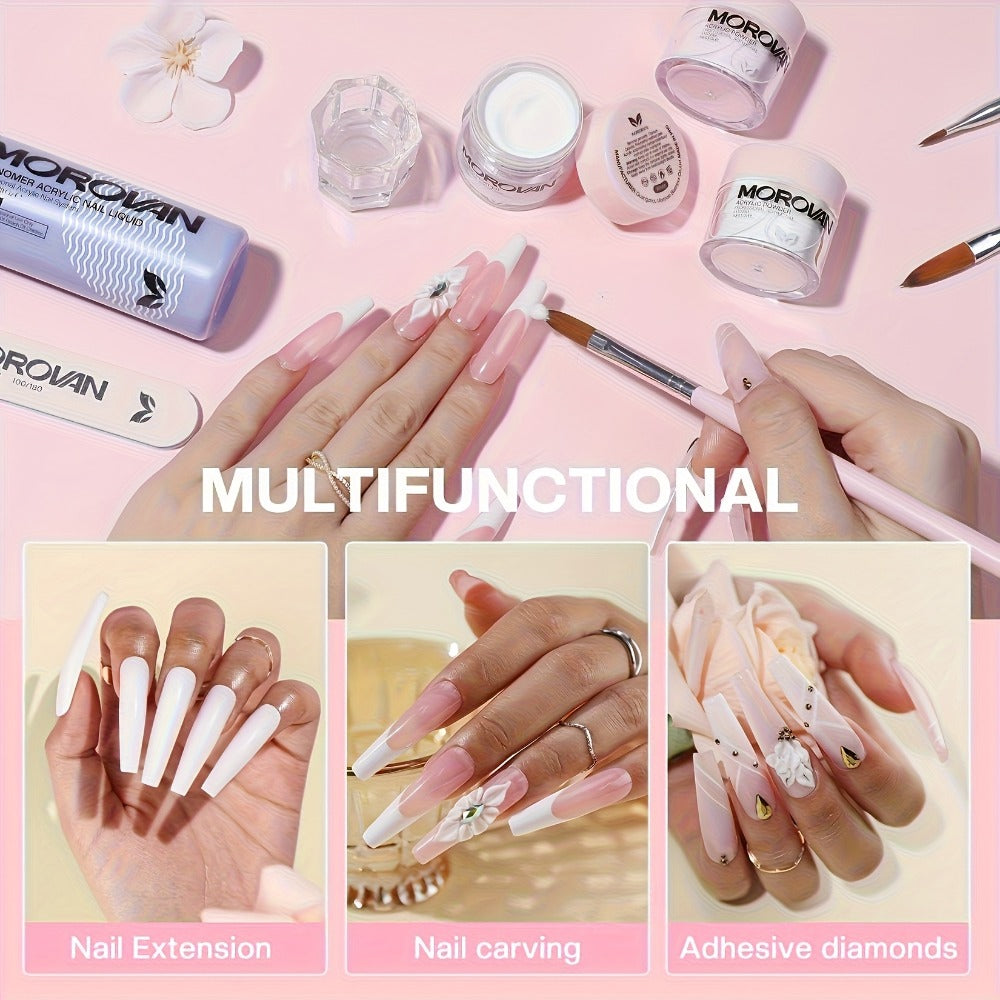 Complete Acrylic Nail Kit with Drill & UV Light for Beginners – Full Starter Set Everything Included for Nail Extensions Sculpting
