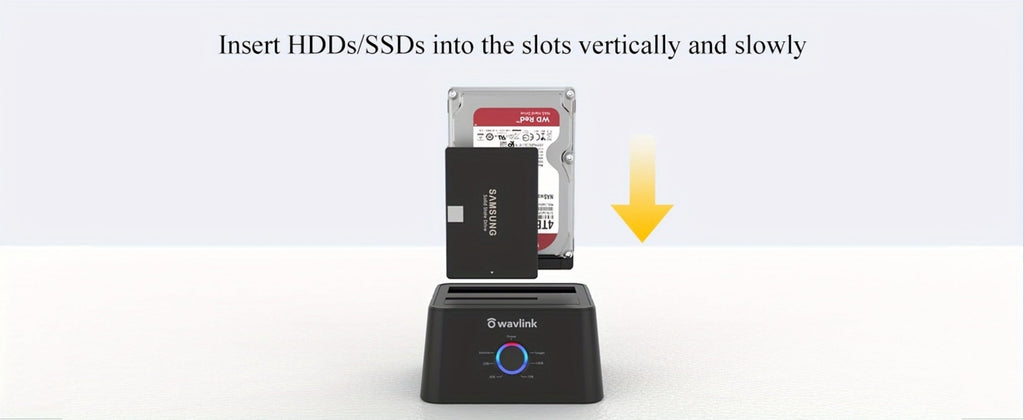 Dual Bay Hard Drive Docking Station USB 3.0 to SATA with Offline Clone Function, Wavlink Tool-Free Dock for 2.5/3.5 Inch HDD SSD