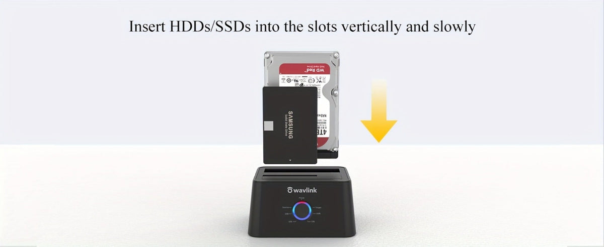 Dual Bay Hard Drive Docking Station USB 3.0 to SATA with Offline Clone Function, Wavlink Tool-Free Dock for 2.5/3.5 Inch HDD SSD