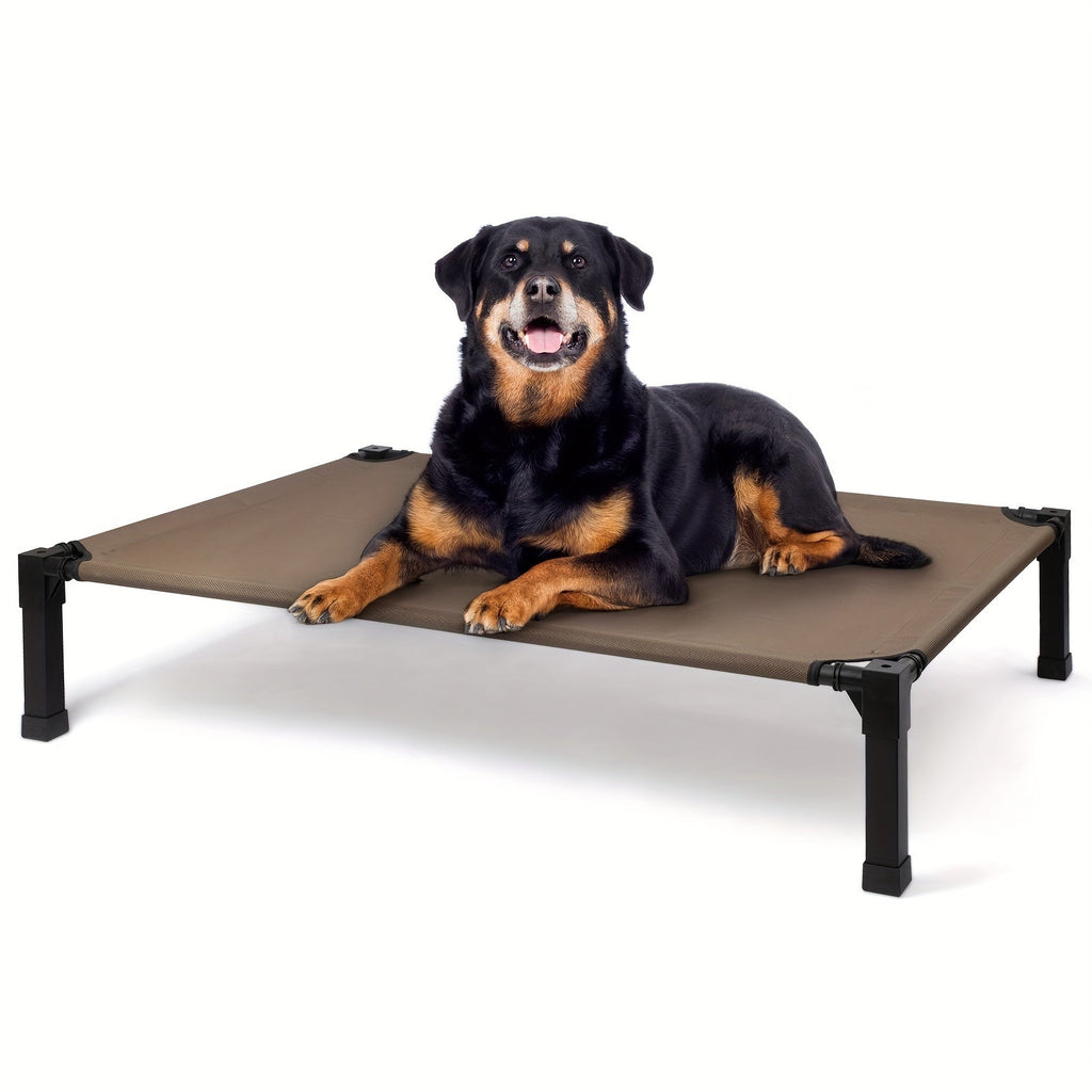 Elevated Pet Cot with Metal Frame, Textilene-Labeled Mesh Deck, Four Sizes and Seven Colors
