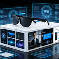 Smart Glasses Translation Eyewear with Photochromic Lenses, Wireless Earphones, Microphone and Rechargeable Battery