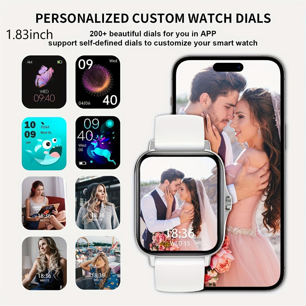 Smartwatch with Navigation & Dual Strap 1.83" TFT Full Touch Screen, Wireless Calling, Remote Camera, Music Player, Message Alerts
