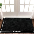 Rectangular Shaggy Area Rug with Four Color Labels and 24 x 35.8-Inch to 94.49 x 118.11-Inch Sizes