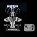Two-in-One RC Drone and Ground Car with White Body, Two Batteries and Propeller Guards for Indoor Play