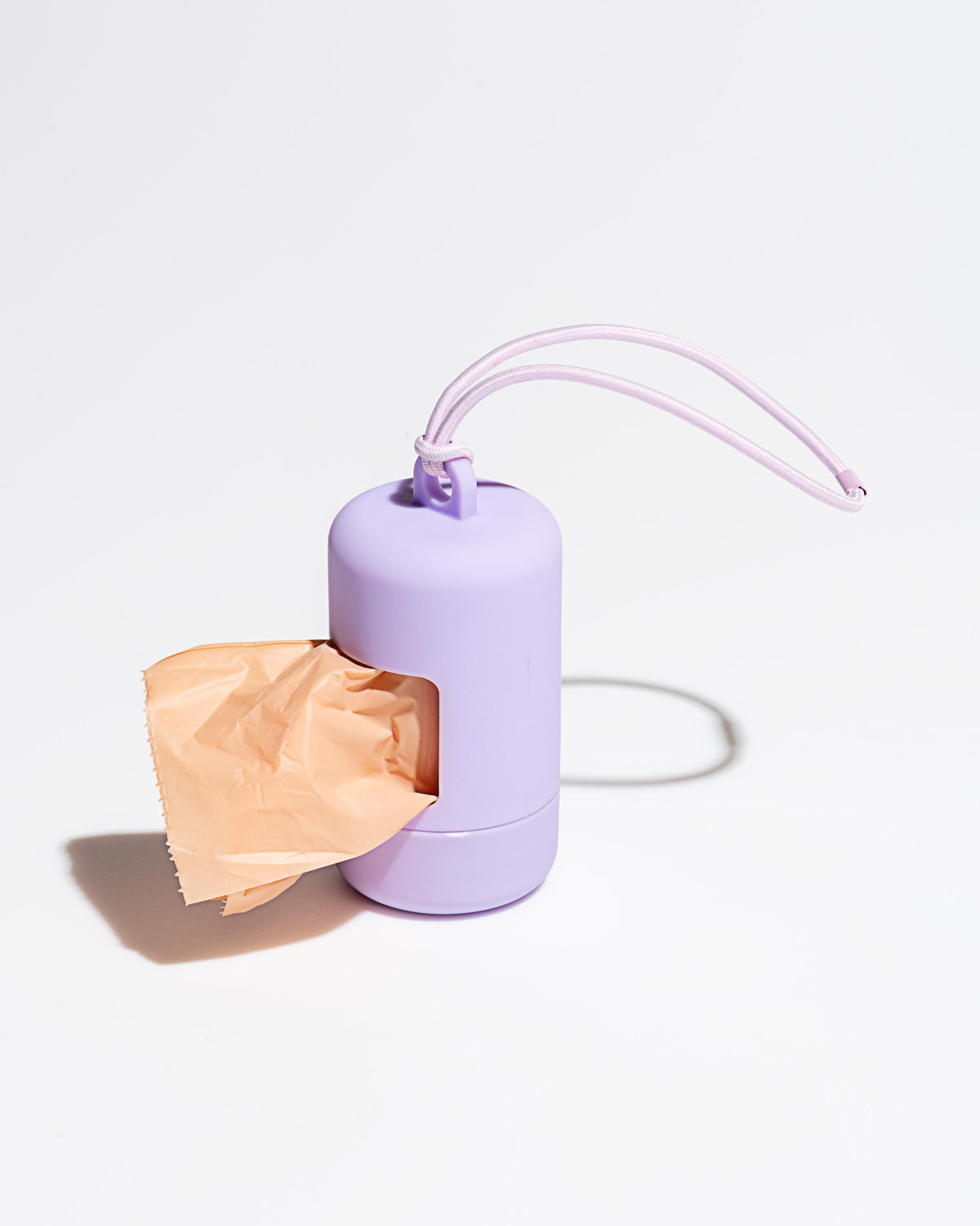 Leash-Attached Dog Waste Bag Dispenser Lilac