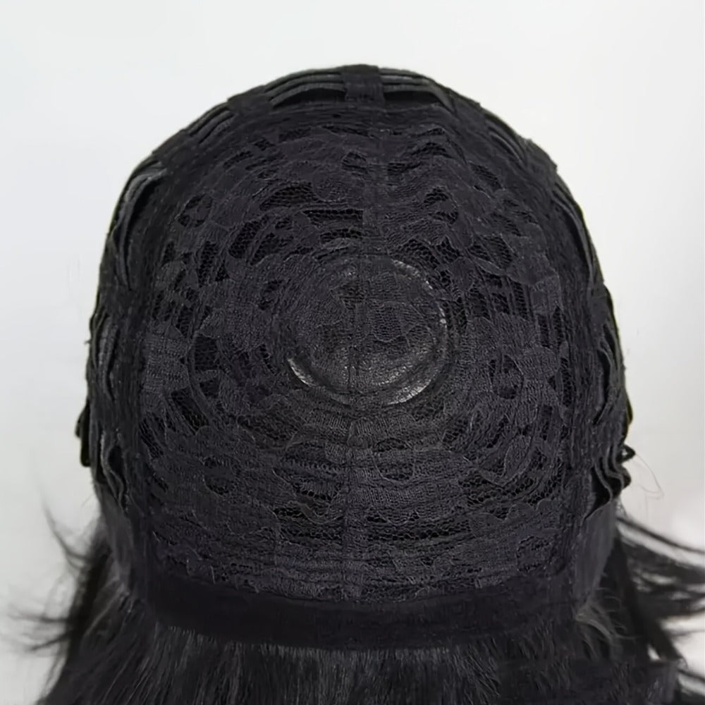 Synthetic Wig 6-Inch Blonde-Brown Mixed Pixie Cut with Bangs and Adjustable Rose Net Cap for Daily Styling