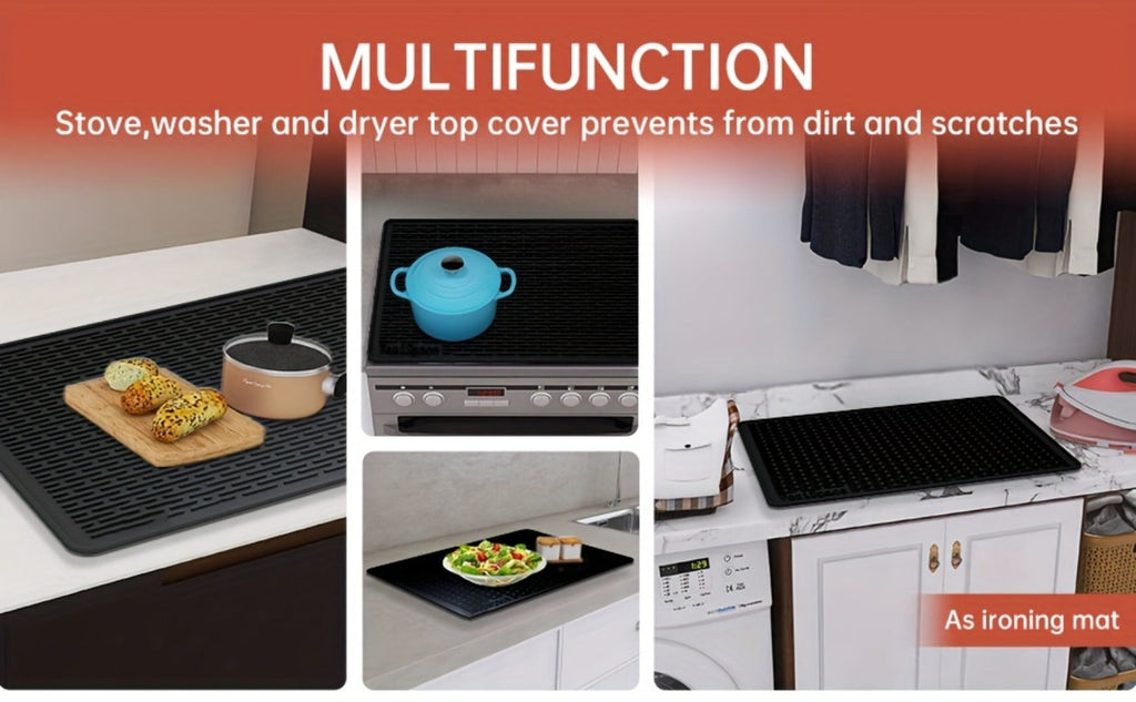 Silicone Stove Top Cover Mat 28"x20" – Heat Resistant Electric Stove Protector for Ceramic Glass Cooktop, Non-Slip Scratch Guard