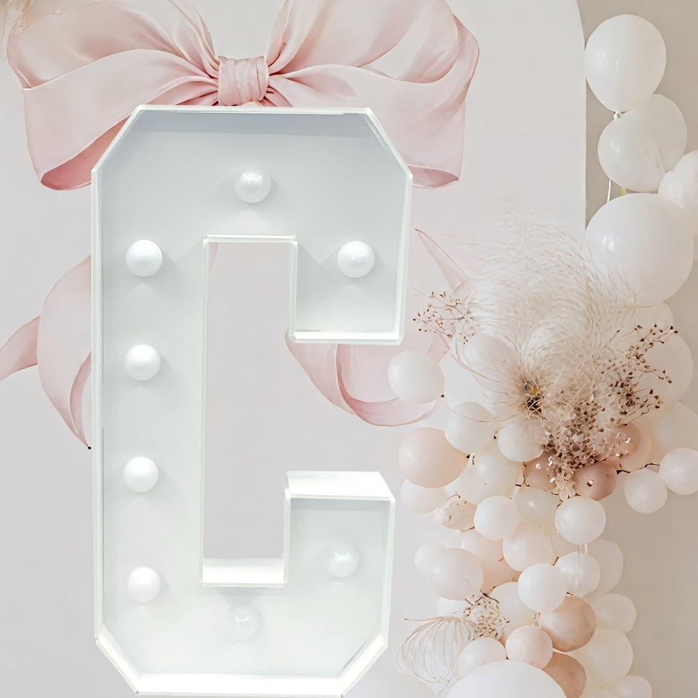 Marquee Letter Lights White LED - 3FT Light Up Letters A-Z for Birthday, Anniversary, Wedding & Party Decor