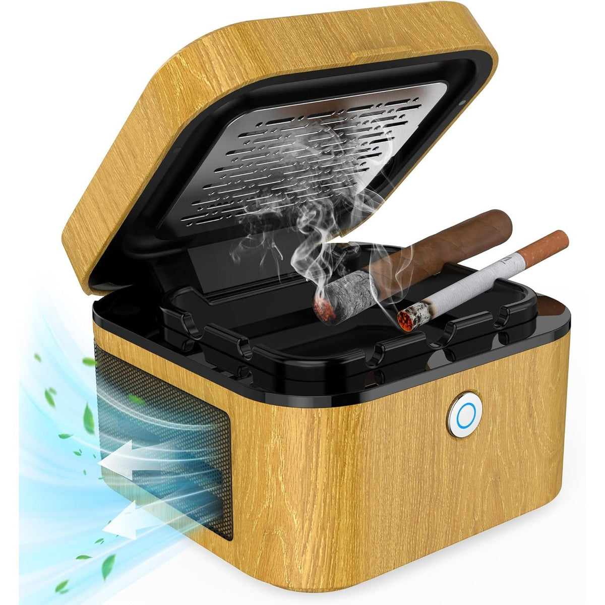 Smokeless Ashtray with HEPA Filter, USB Rechargeable Indoor Ashtray for Home Office Car, 4 Filters Included