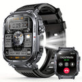 Smartwatch for Men 2.02 Inch with LED Flashlight, Wireless Calling and Activity Tracking for Outdoor Use