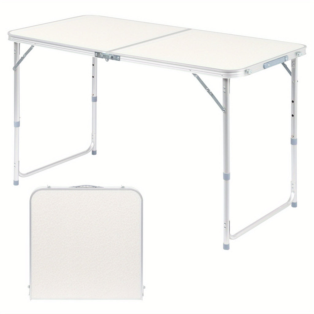 Folding Table 3ft and 4ft Aluminum Alloy Picnic Design with Two Height Positions and Fold-Flat Carry Case