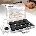 Basalt Hot Stone Massage Kit 20Pcs with Temperature Control Heater – Professional Spa Therapy Set for Full