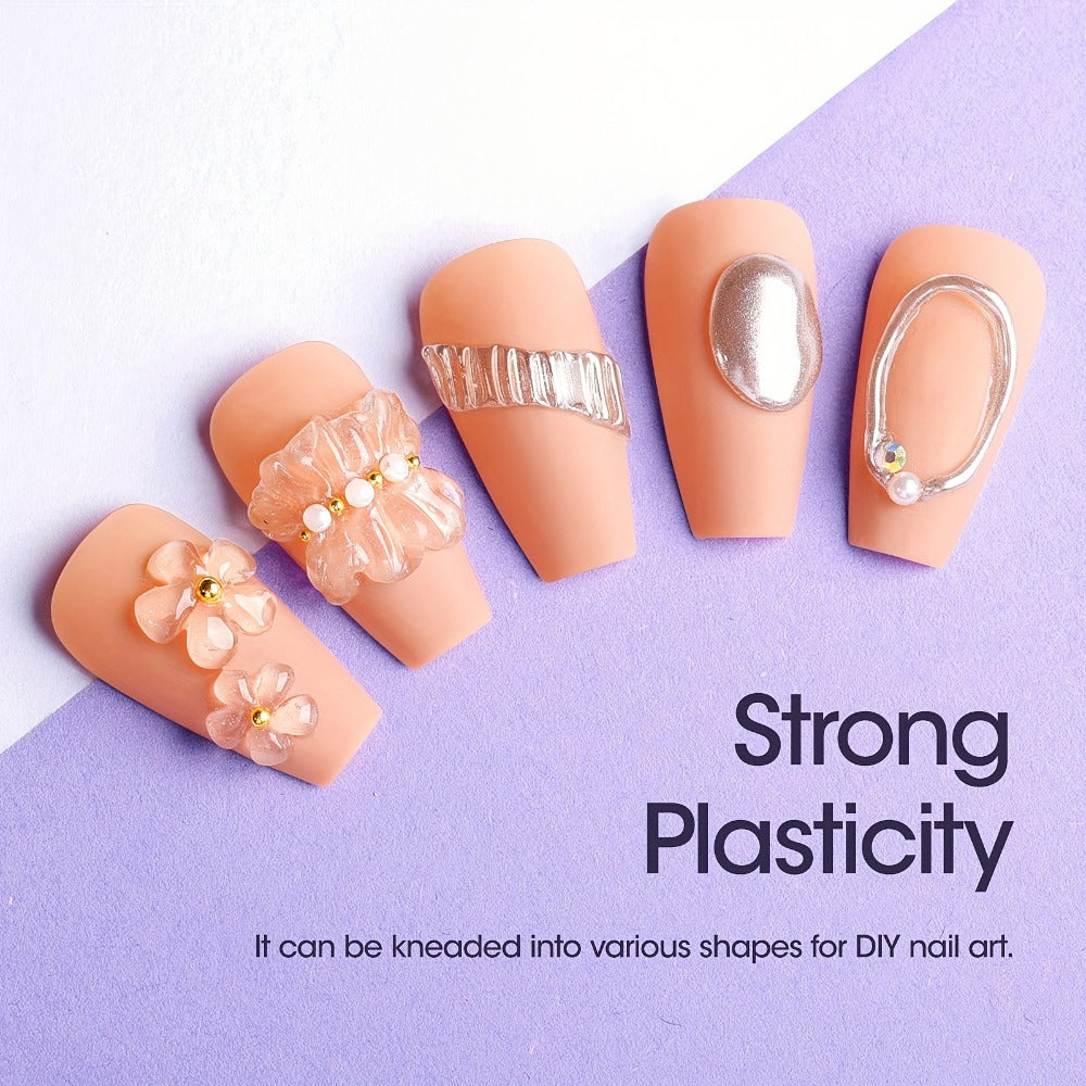 Solid Nail Glue Gel for Press On Nails 30g with UV Nail Lamp, Gel Nail Glue for Acrylic Nails, Gel Tips & 3D