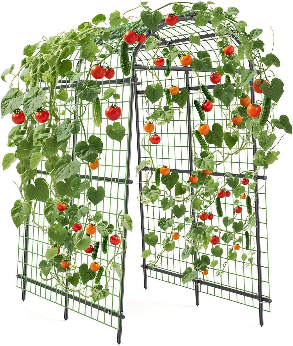 Climbing Arch Trellis 7.5ft Adjustable Metal Grid Garden Archway
