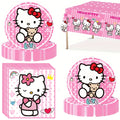 Party Supplies Hello Kitty 41-Piece Pink Table Set with 20 Plates, 20 Napkins and One Tablecloth