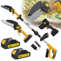 Cordless 3-in-1 Pole Saw, Chainsaw and Blower Kits with 5.8-Foot Pole Label plus Blue Saw Option