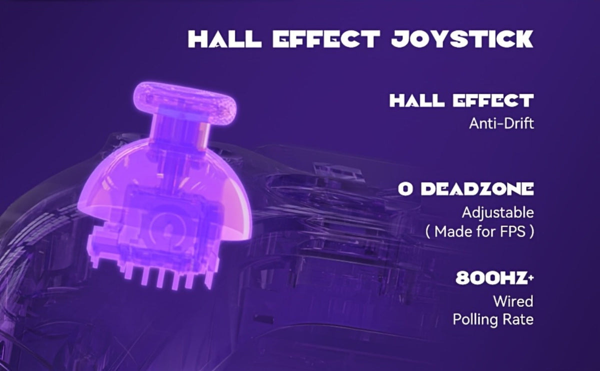 Hall Effect Wireless Gaming Controller V2 Black, Interactive Screen, RGB Lighting, Remappable Buttons