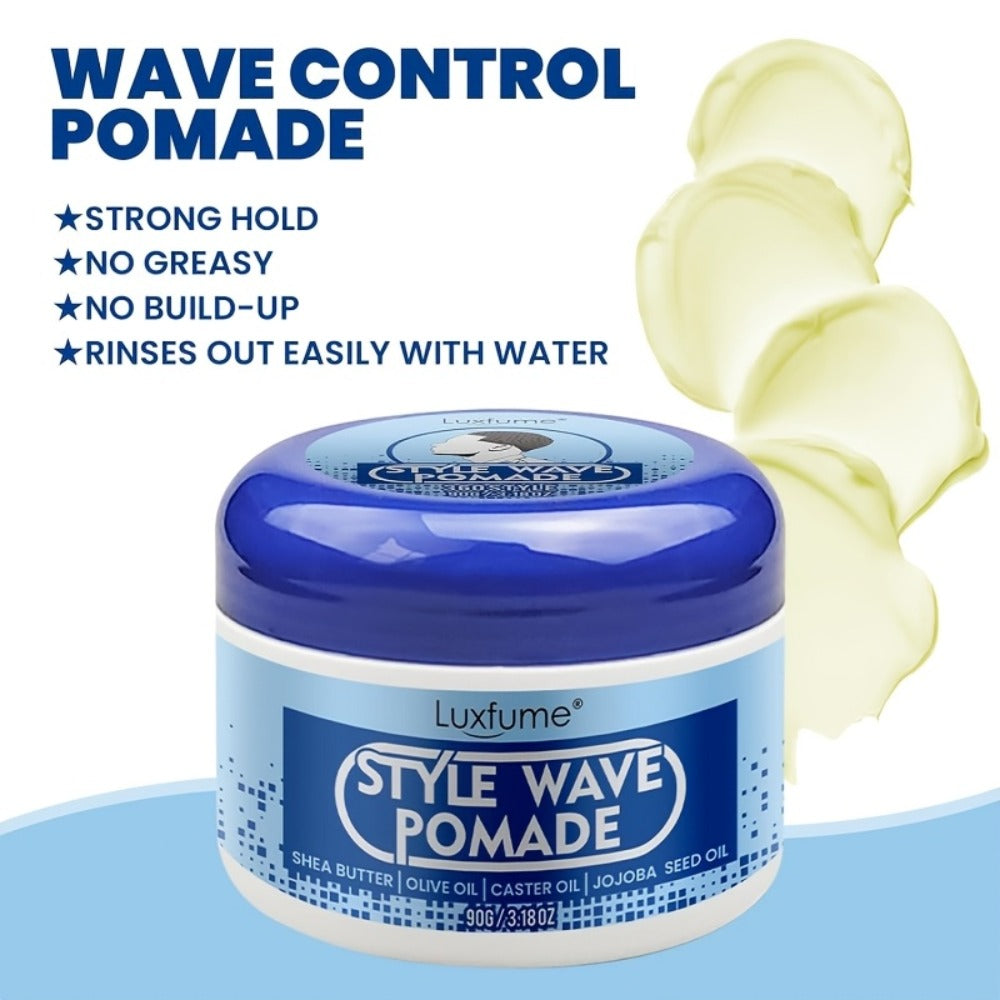 Wave Pomade 2-Pack Strong Hold & No Grease for Men – Easy Water Rinse, Perfect for Creating & Reinforcing 360 Waves