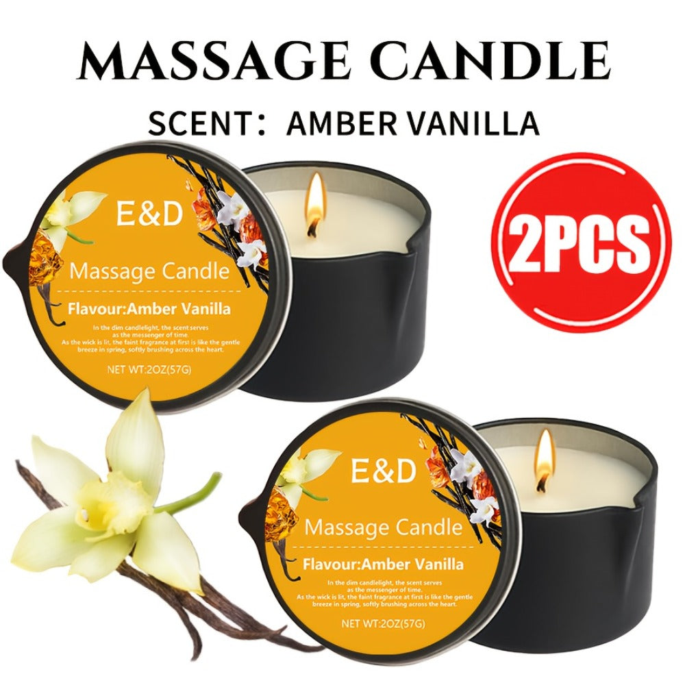 Black-Tin Massage Candle with Scent and Pack-Count Options for Spa, Pedicure and Body-Oil Use